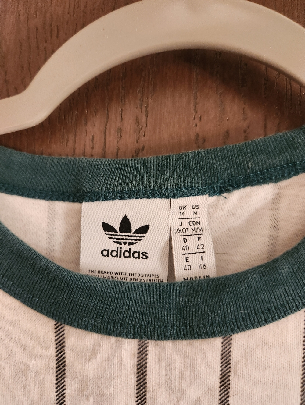 Adidad White And Green Stripes T Shirt Dress - Picture 3 of 4